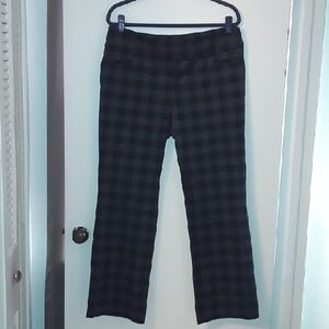 New York & Company Dark Plaid Straight Leg Pants